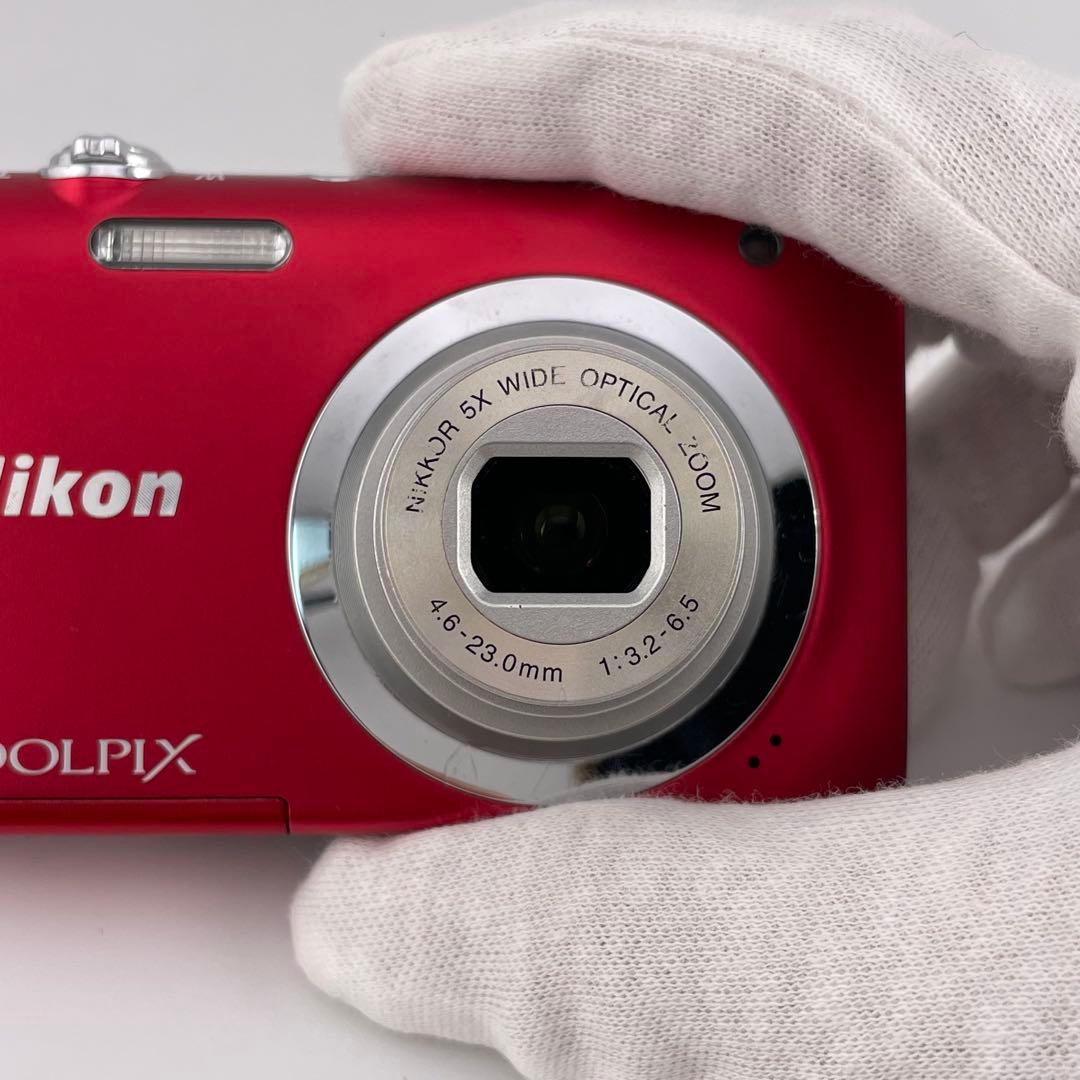 実写美⭕️【動作確認済】Nikon COOLPIX A100 レッド　デジカメ