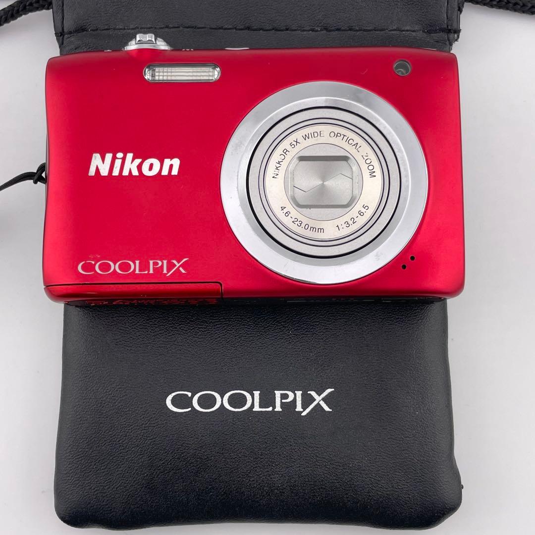 実写美⭕️【動作確認済】Nikon COOLPIX A100 レッド　デジカメ