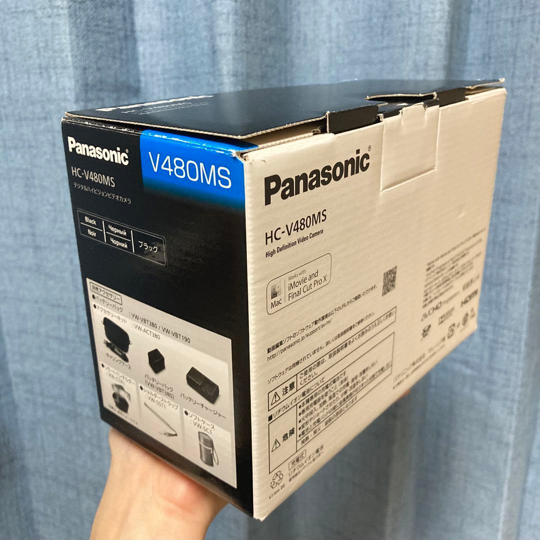 【美品】Panasonic HC-V480MS-W ビデオカメラ　白
