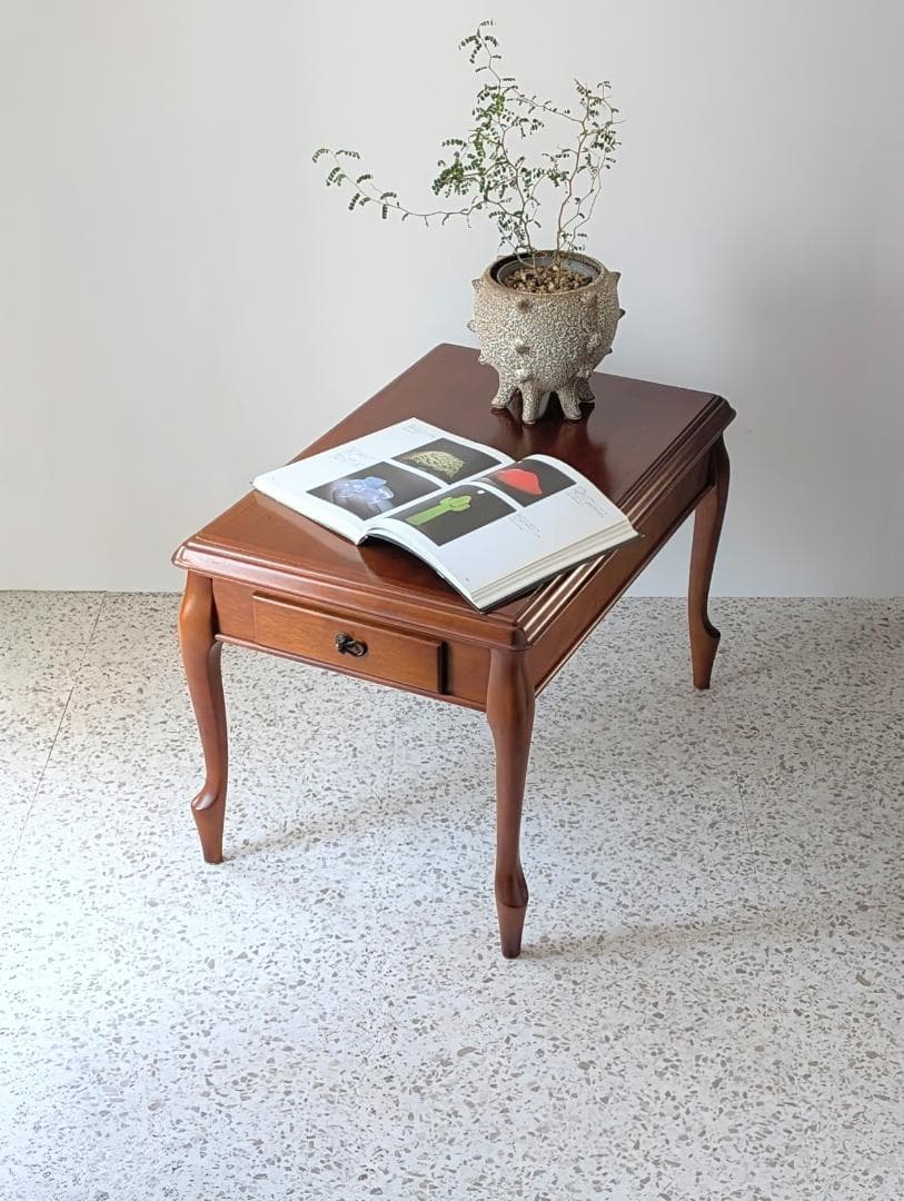 USED MARUNI マルニ ウッド サイドテーブル 猫脚 引き出し付き 廃番