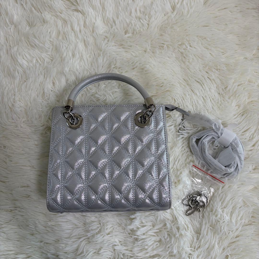 未使用品　RANDA キルティング 2ウェイバッグ シルバー