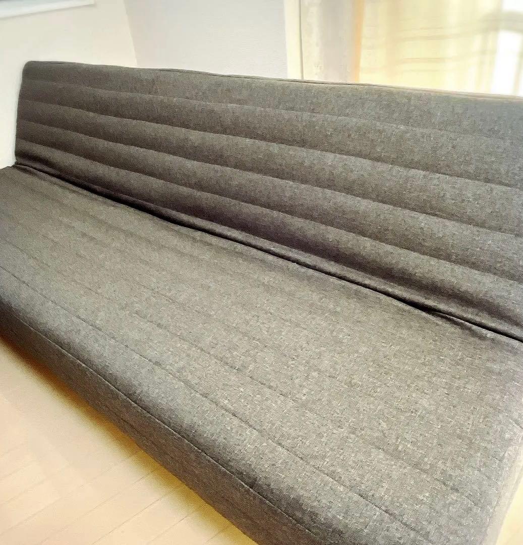 【2/22〆】無印良品 リクライニングソファベッド 木製脚ブラウン 20cm