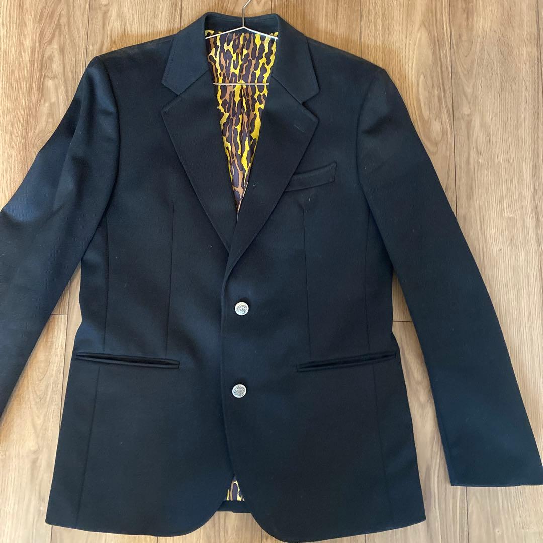 黒 テーラードジャケット Guilty Parties ヒョウ柄