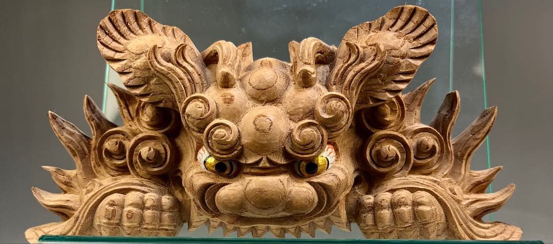 Mas ashi【木彫　獅噛】だんじり　魔除け　宮彫り　悪疫を噛み砕く