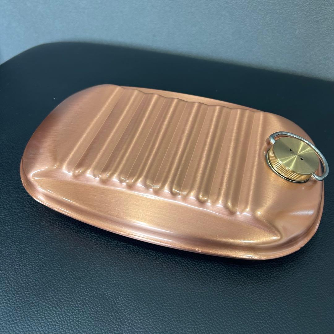 美品　新光金属　純銅湯たんぽ　替えパッキン　袋付き　1.2リットル