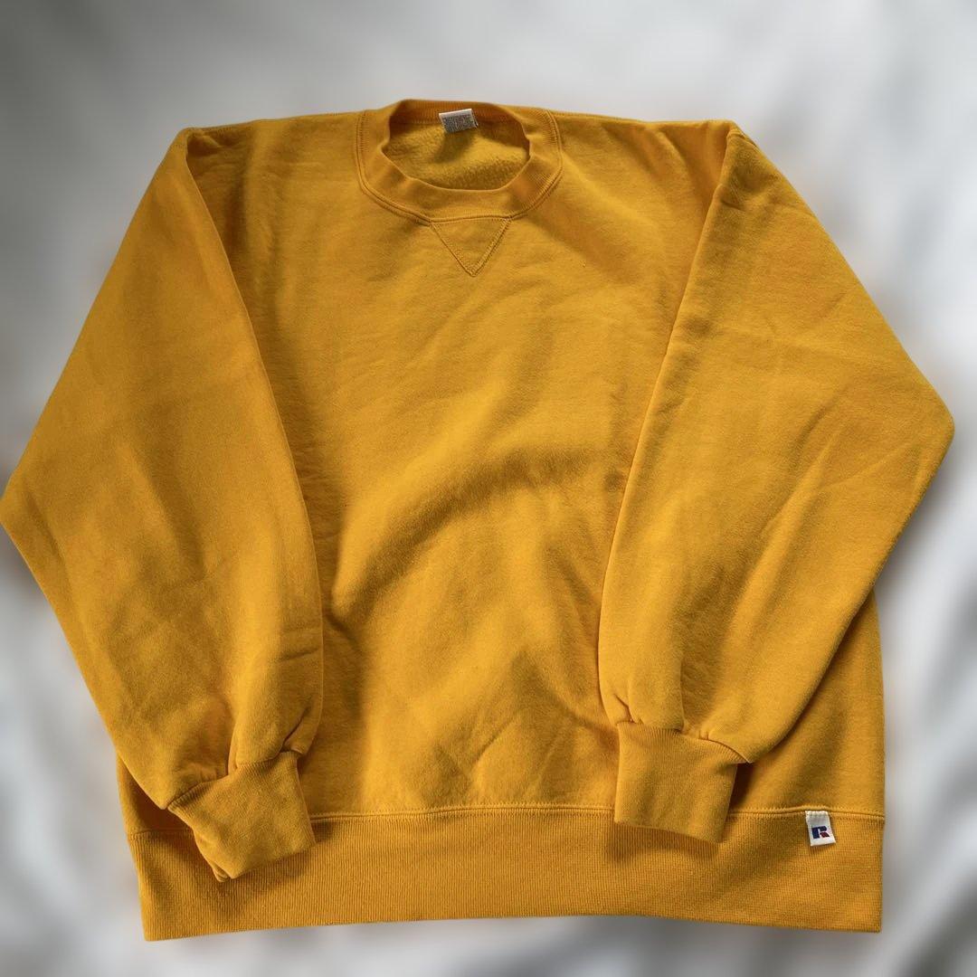 け*ん様 ラッセルアスレチック スウェット トレーナー マスタード L usa製