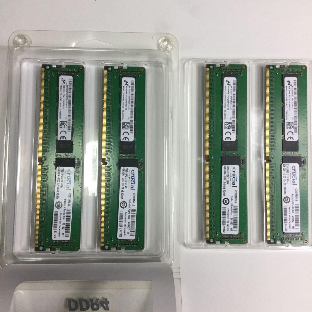 未使用メモリ32GB DDR4 2133 ECC CT4K8G4RFD8213