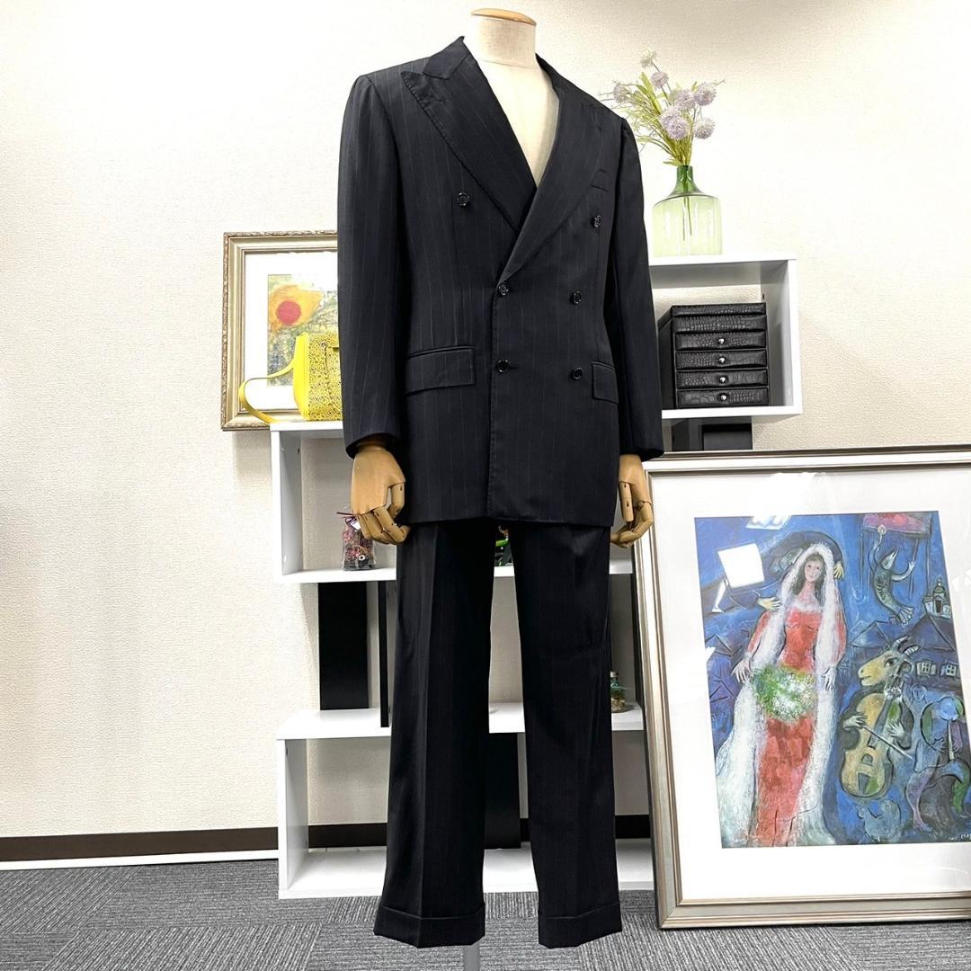 美品 Cesare Attolini スーツ ダブルブレスト ツータック 48