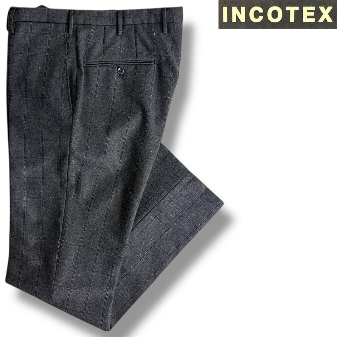 J5060 美品 インコテックス 35型フランネルノープリーツスラックス 48