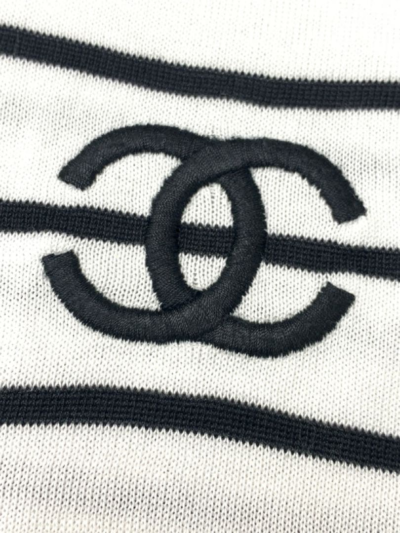 シャネル　正規品　ボーダー　半袖カットソー　Tシャツ