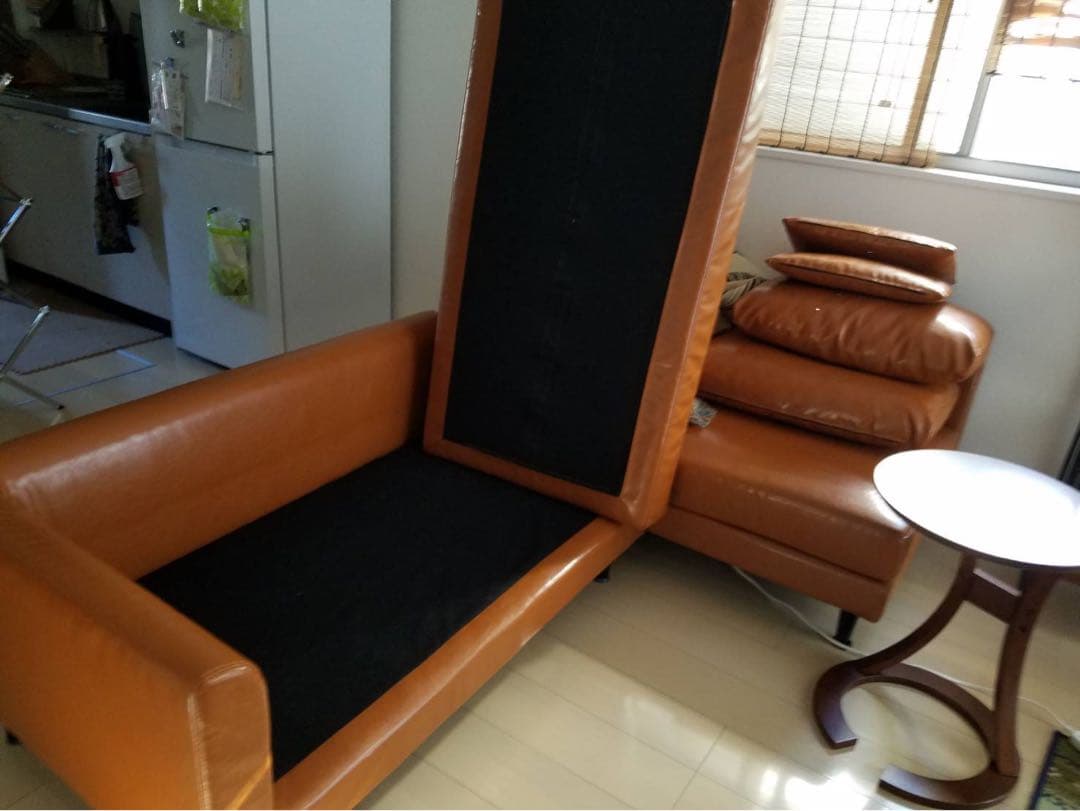 azumamブラウン コーナーソファ クッション付き