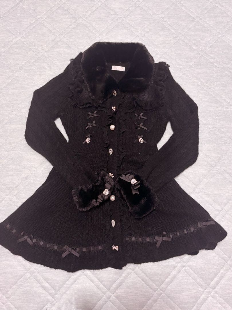 ♡LIZLISA ファーカラーペプラムカーディガン♡