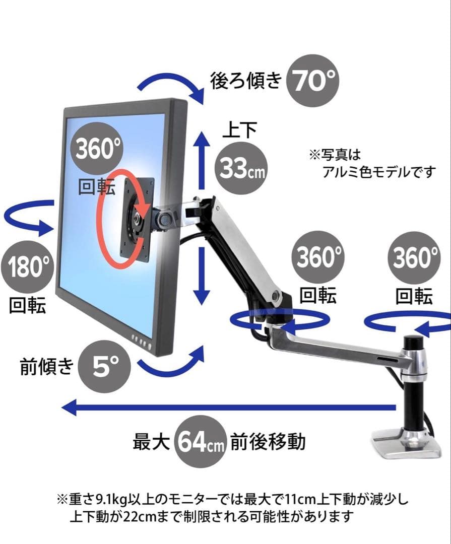 ERGOTRON エルゴトロン LX モニターアーム マットブラック　新品未開封