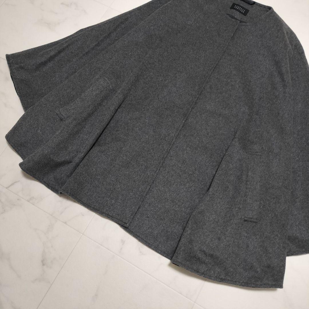 バーニーズニューヨーク　カシミヤ100%　ケープコート　ポンチョ　グレー