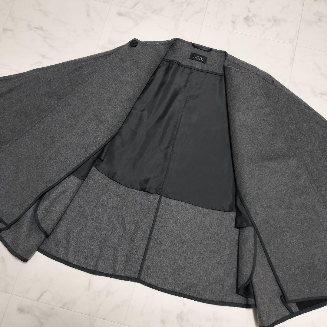 バーニーズニューヨーク　カシミヤ100%　ケープコート　ポンチョ　グレー