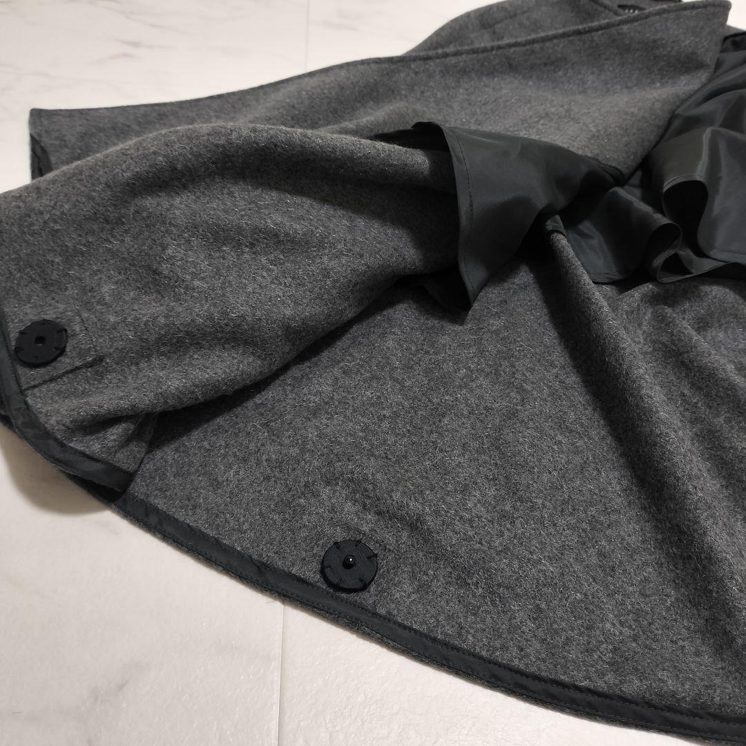 バーニーズニューヨーク　カシミヤ100%　ケープコート　ポンチョ　グレー