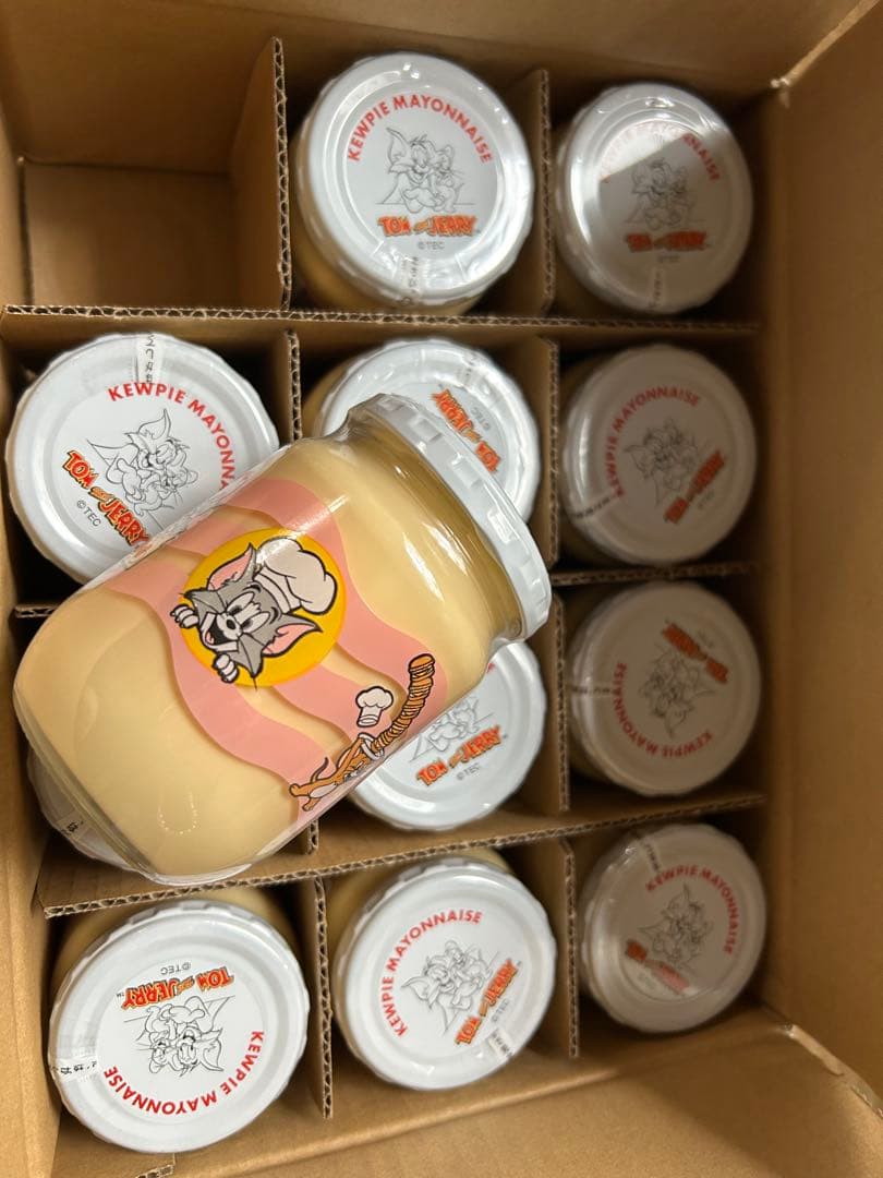 12個　新品　トムとジェリー　瓶入り　キューピー　マヨネーズ　まとめ売り　箱