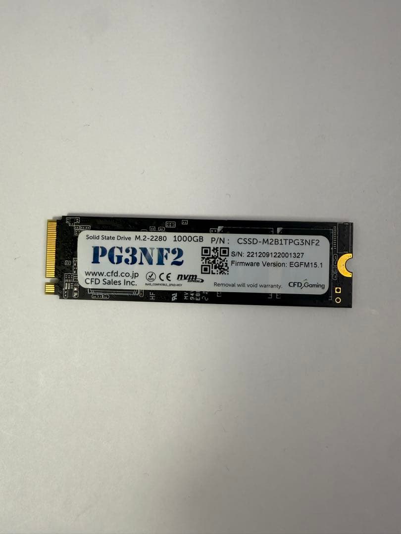 内蔵型SSD CFD PG3NF2 NVME PCIe Gen4x4 M.2SSD1000GB