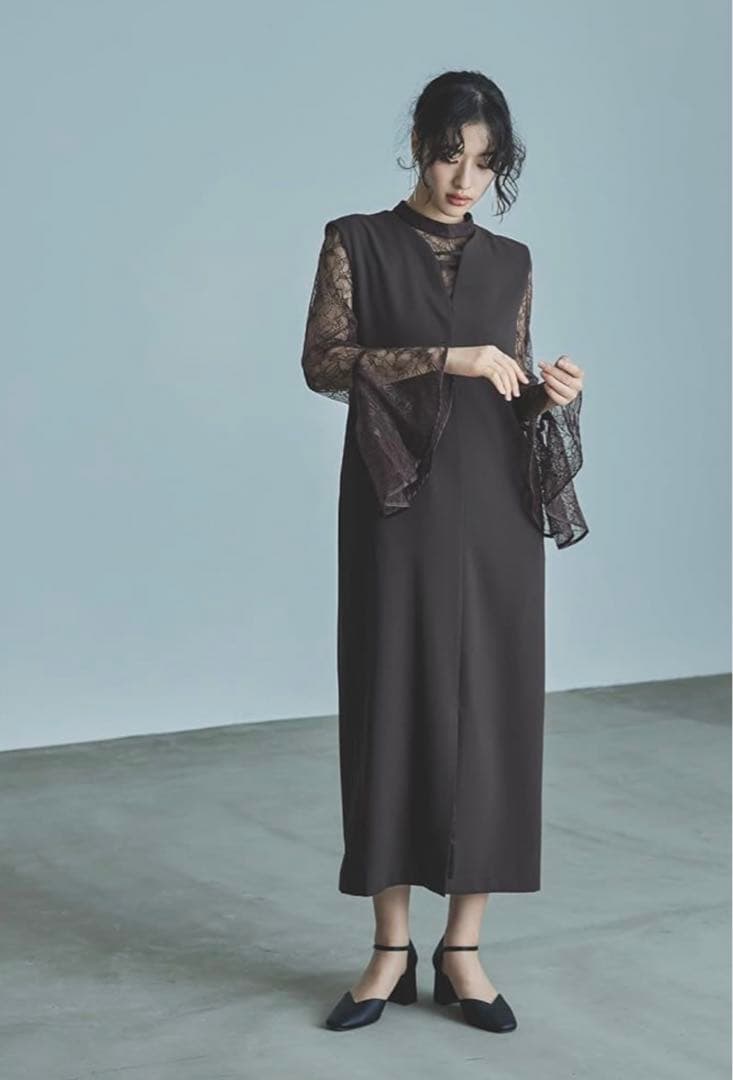 美品★niana パーティードレス ブラウン 2点セット