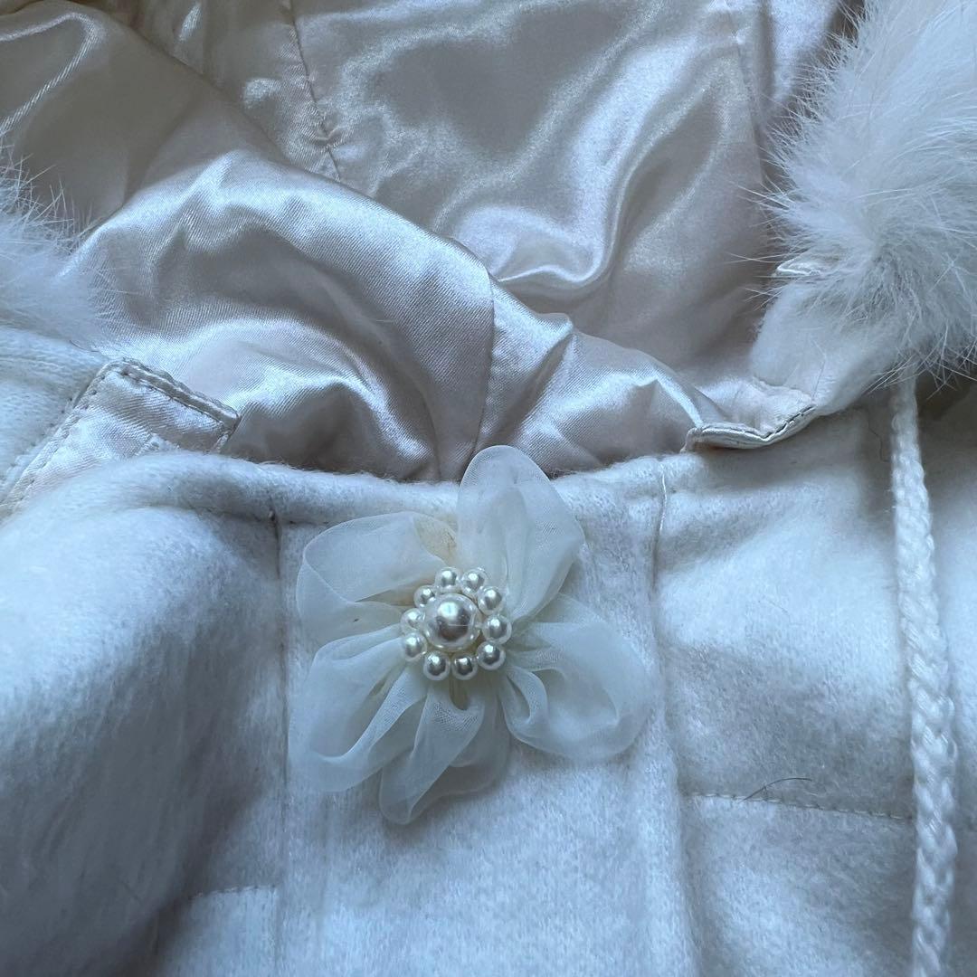 未使用品 LIZ LISA ラビットファー フードコート Aライン 裏地花柄