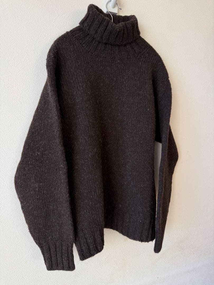 アナトミカ　3ply タートルネック　ハンドニットセーター　ジャミーソンズ製