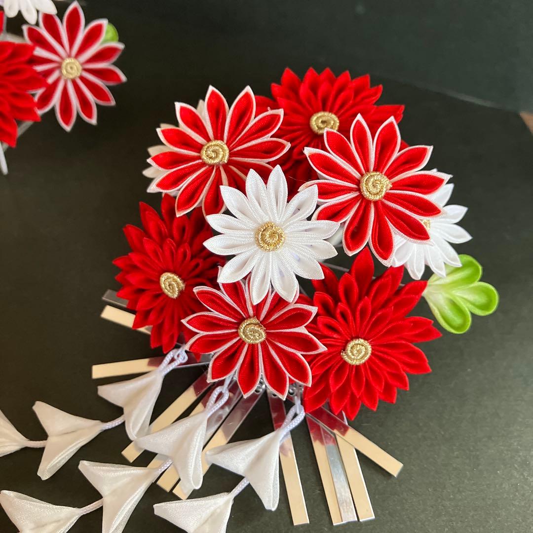 舞妓さんみたい！ 七五三 つまみかんざし つまみ細工 髪飾り