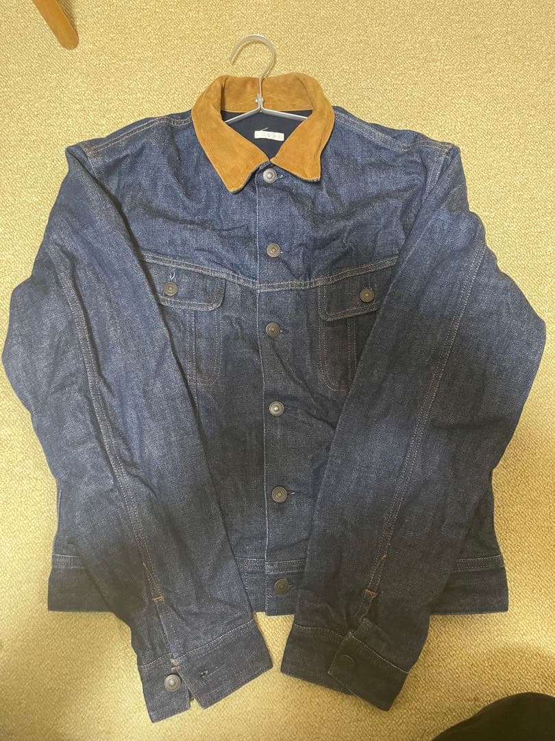 COMOLI コモリ　デニムジャケット スエード襟