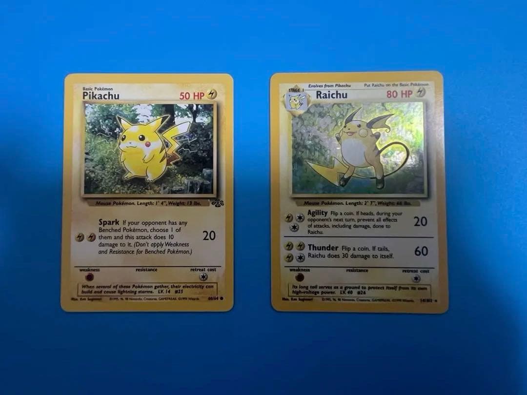 ポケモンカード 英語版 初期 ピカチュウ、ライチュウ