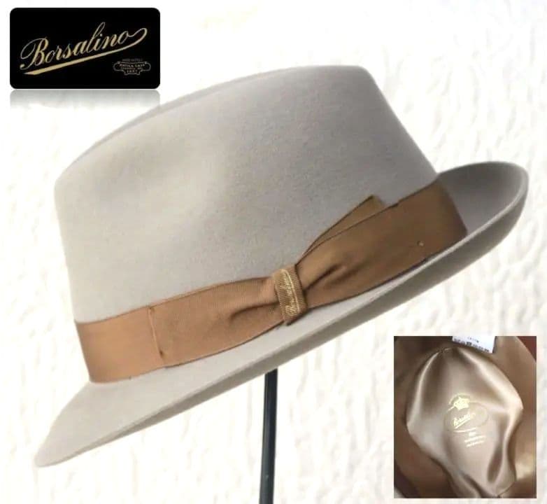 70,400円新品タグ付き【ボルサリーノ】ラビットファー フェルトハット 57