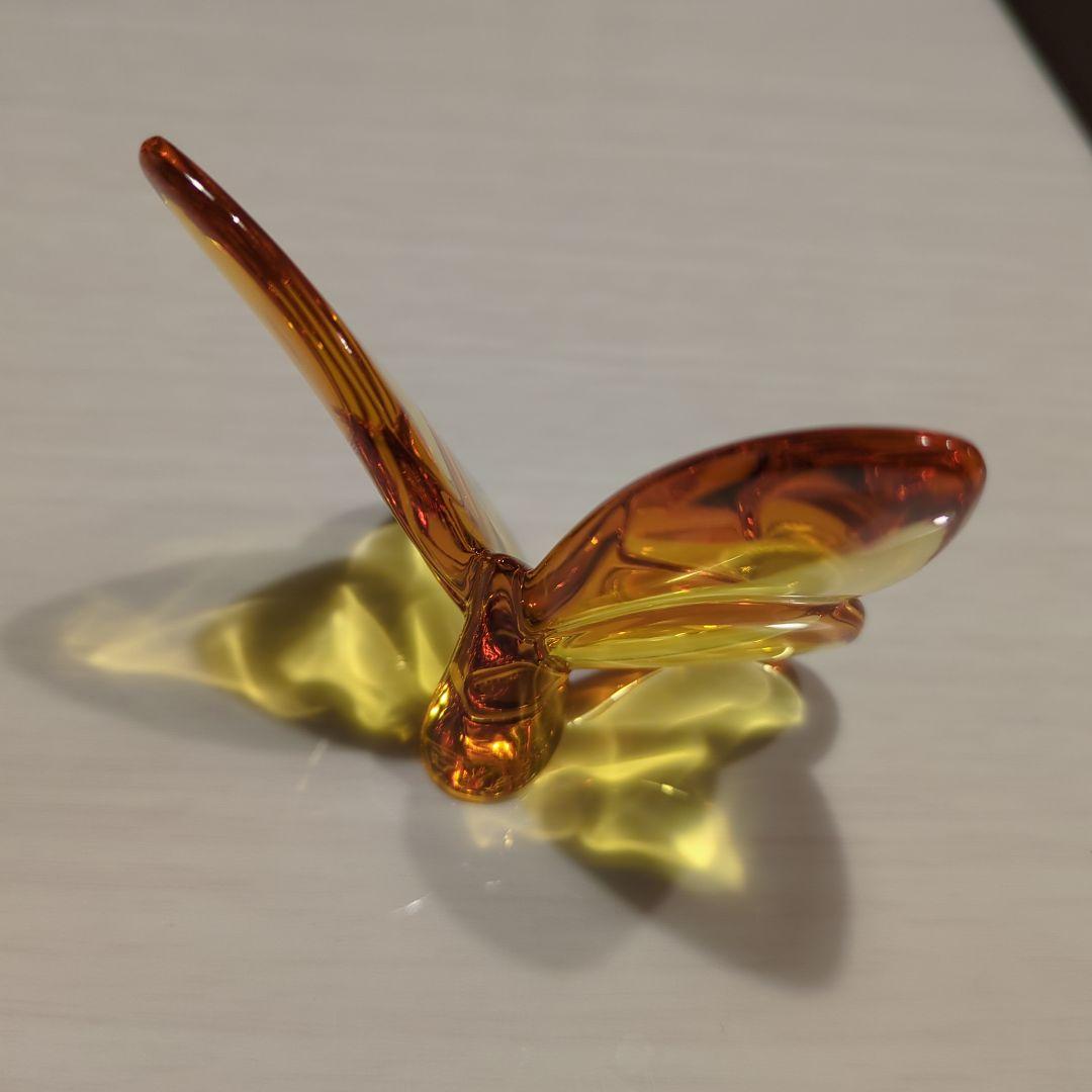 バカラ ラッキーバタフライ パピヨン イエロー 置き物 クリスタル　置き物