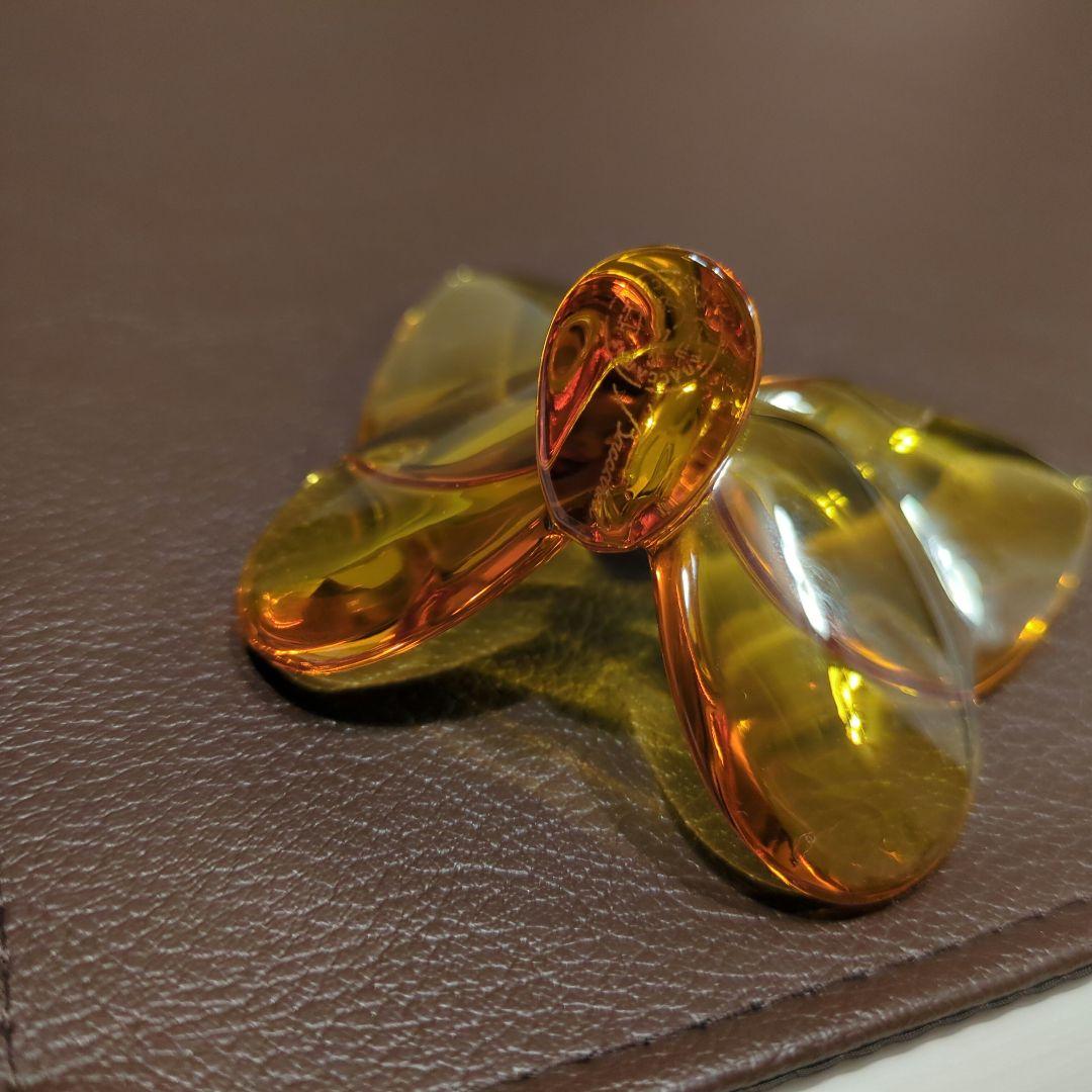 バカラ ラッキーバタフライ パピヨン イエロー 置き物 クリスタル　置き物