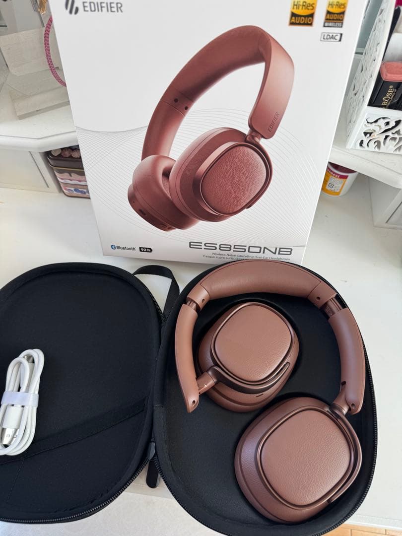 Edifier ES850NB ワイヤレスヘッドホン ブラウン