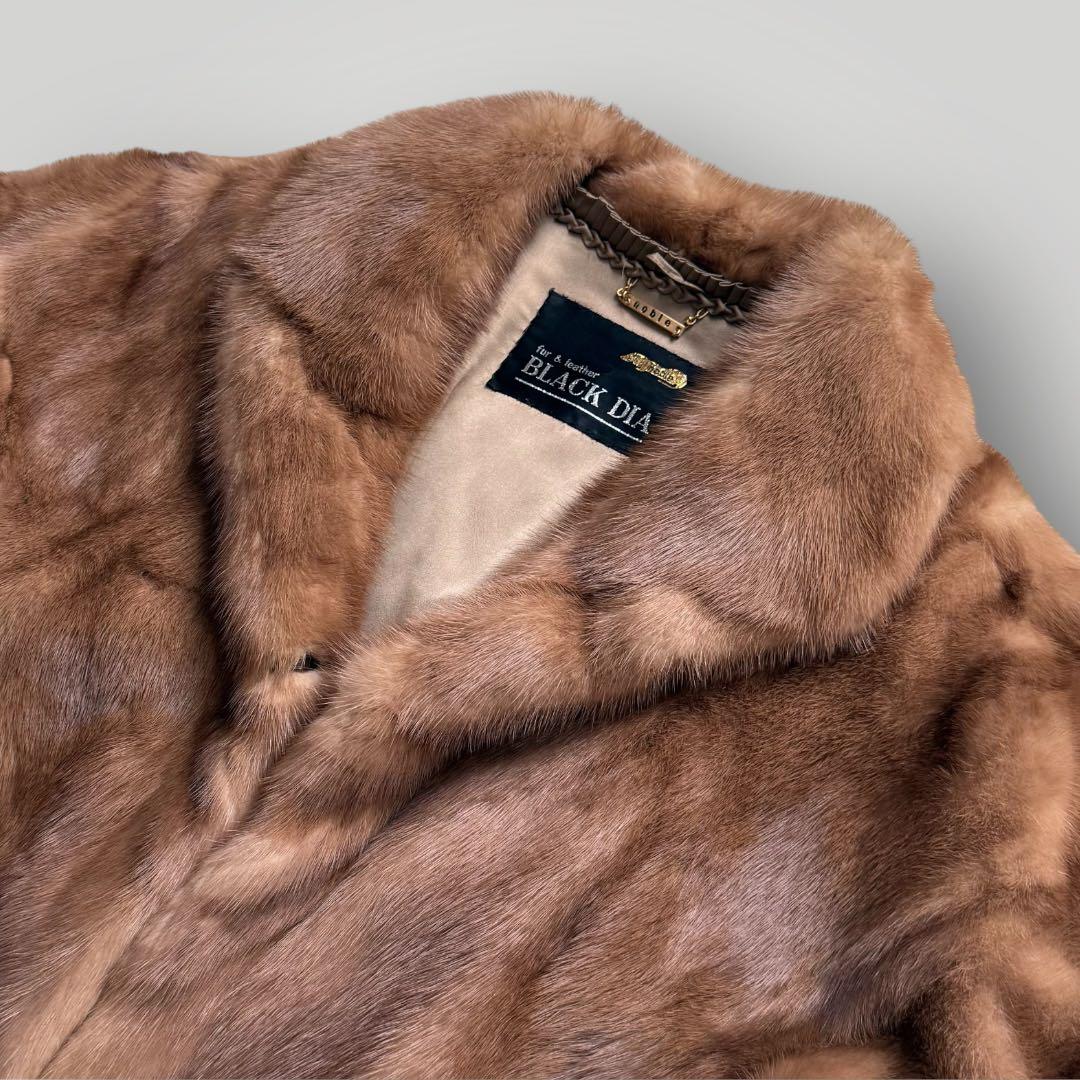本毛皮☆デミバフミンク クロップド丈 ファーコート なめし柔らか◎ 毛艶◎