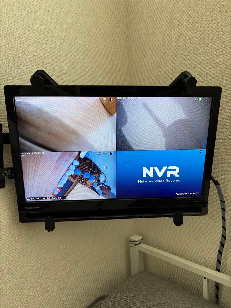 ワイヤレス防犯カメラ3台セット NVR本体付き