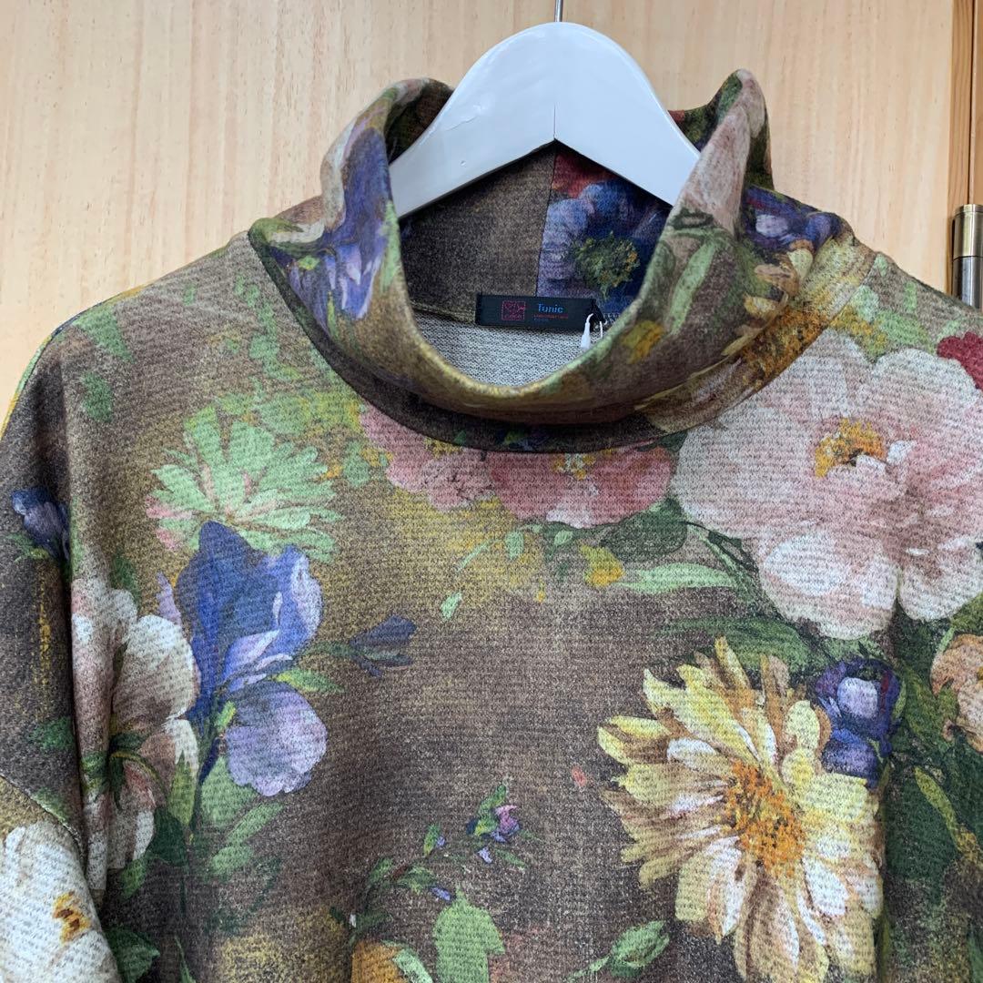 鴨居羊子　TUNIC ふんわり起毛　ゆったりシルエット　長袖トップス