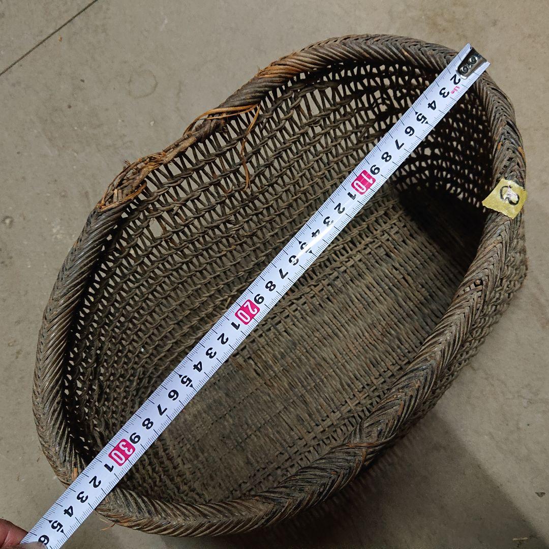 8. レトロ あけびカゴ 古い 編みカゴ 古民具