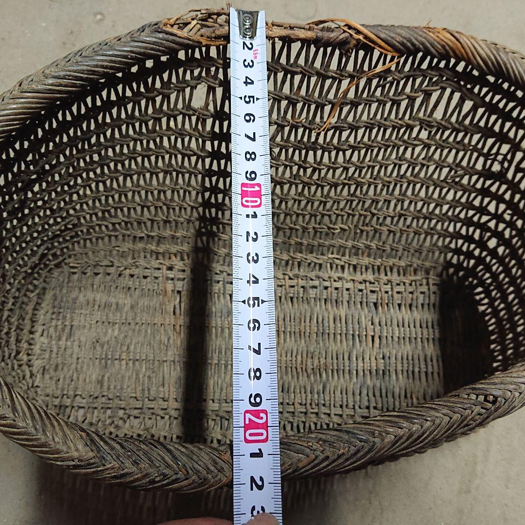 8. レトロ あけびカゴ 古い 編みカゴ 古民具