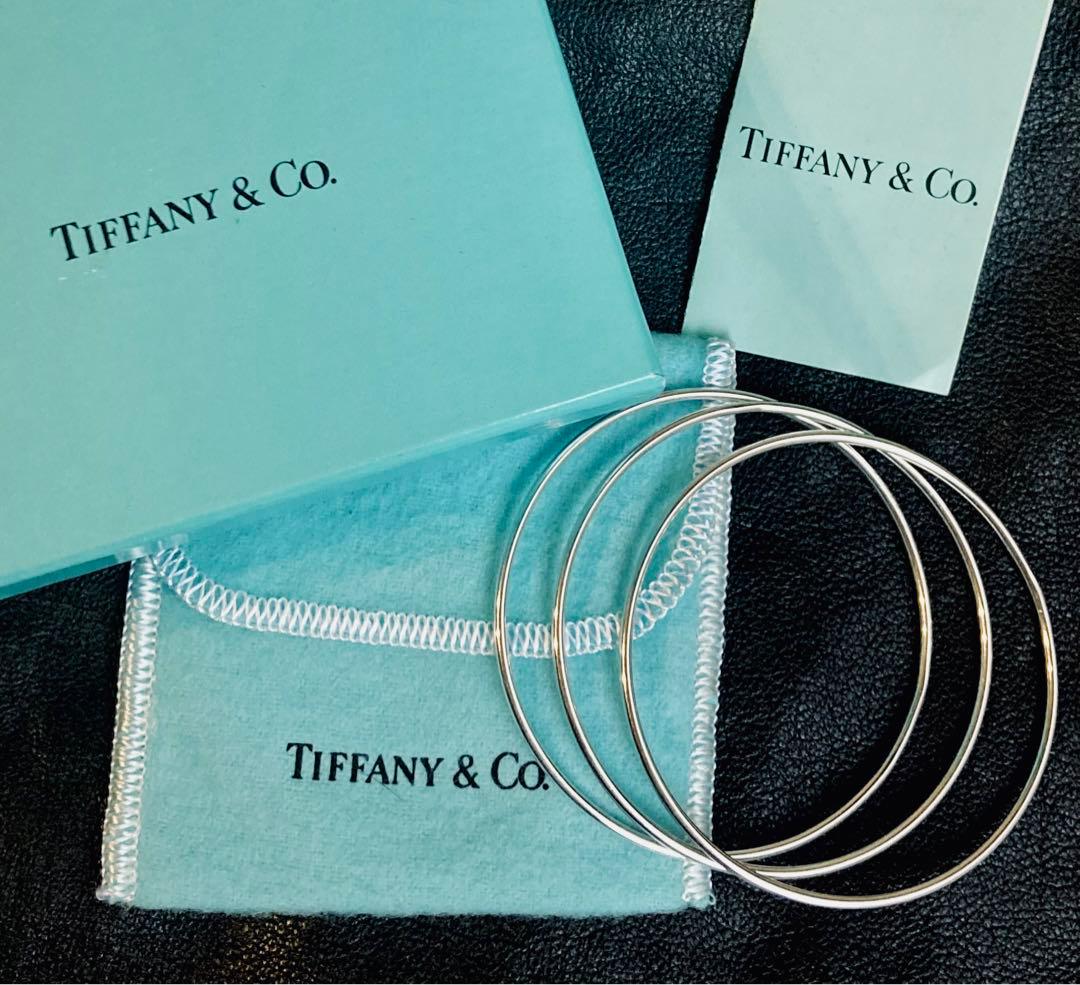 希少 TIFFANY ティファニー 美品 バングル 3連 925 シルバー