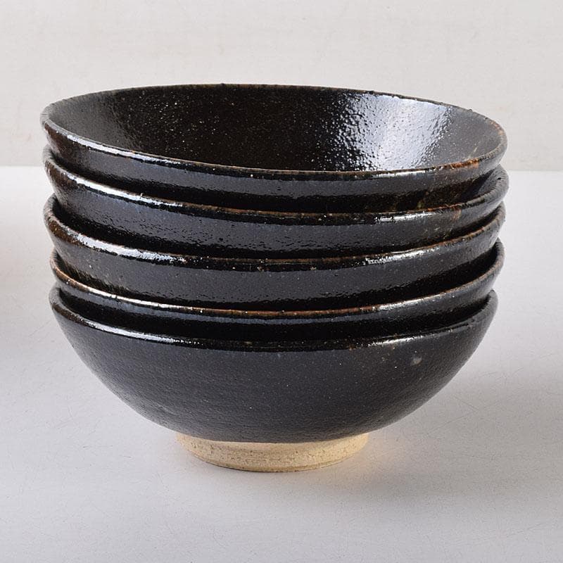 gmgmgm　茶道具　浅野陽作　黒鉢　5客　共箱　V　8005
