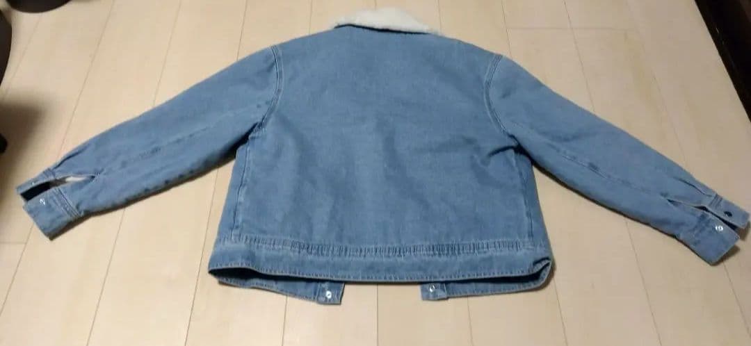 【S】adidas ボア　襟付き　デニム　ジャケット 　レディース　XS