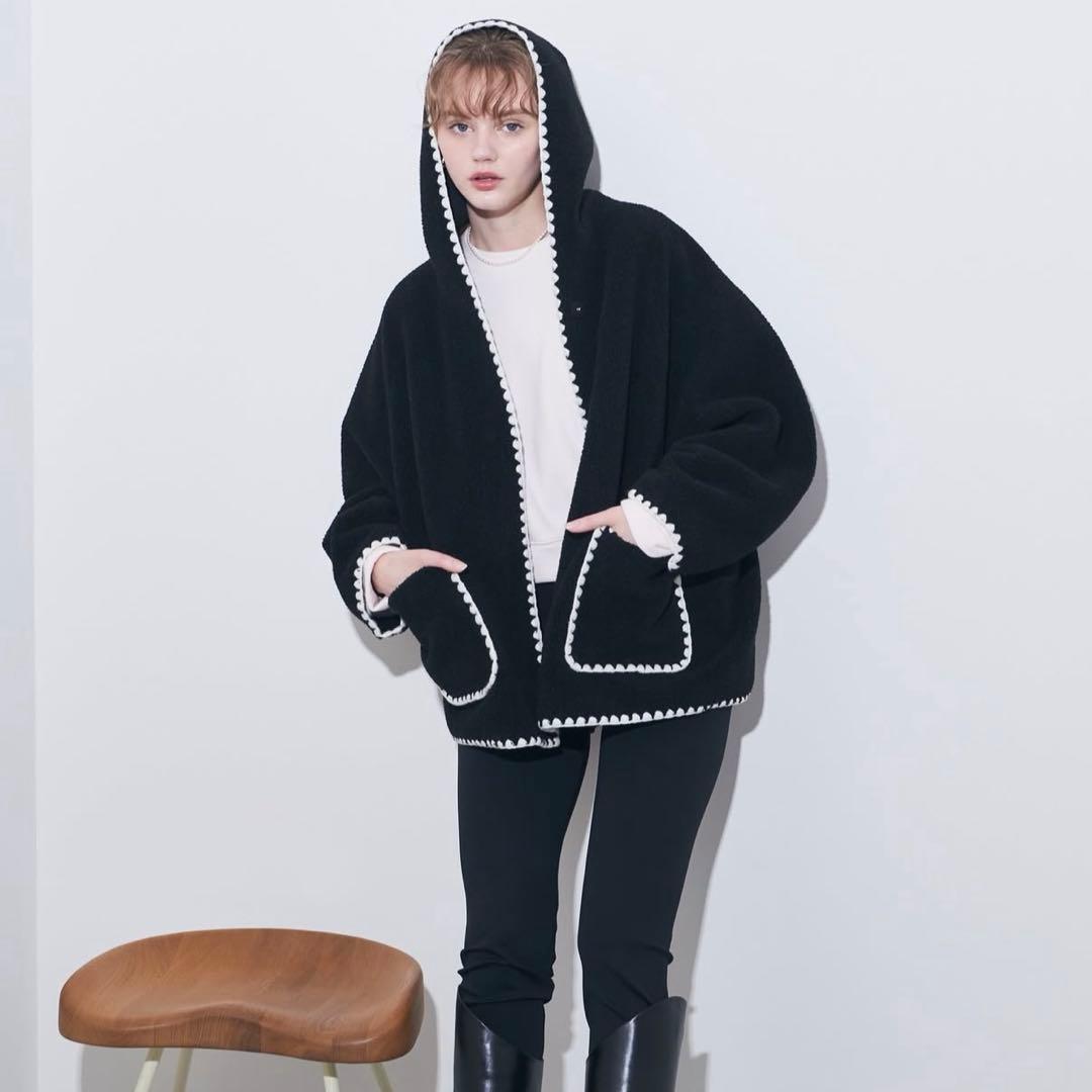 ジャケット・アウター liten/Scallop Boa Hoodie