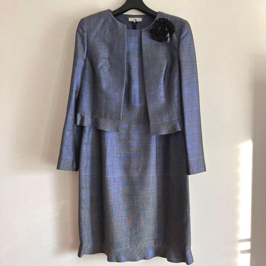 【極美品】エムズグレイシー ワンビーススーツ アンサンブル 玉虫色