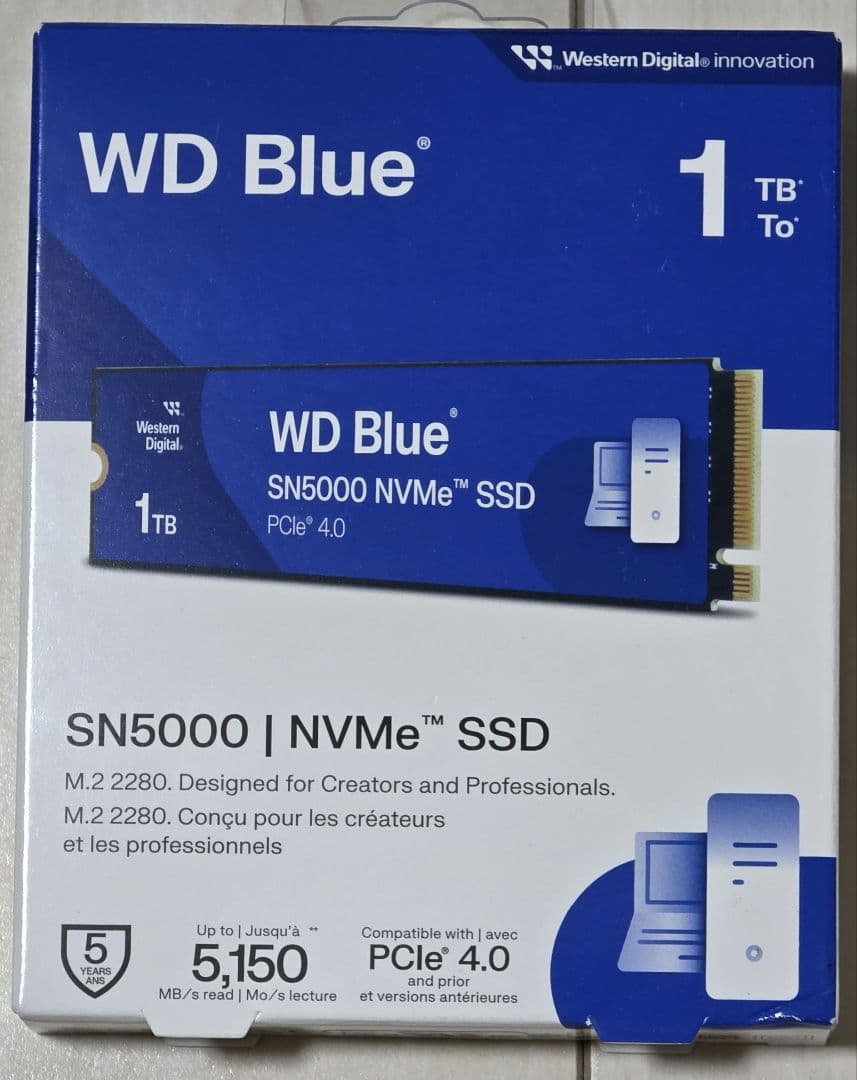内蔵型SSD WD Blue SN5000 NVMe SSD 1TB
