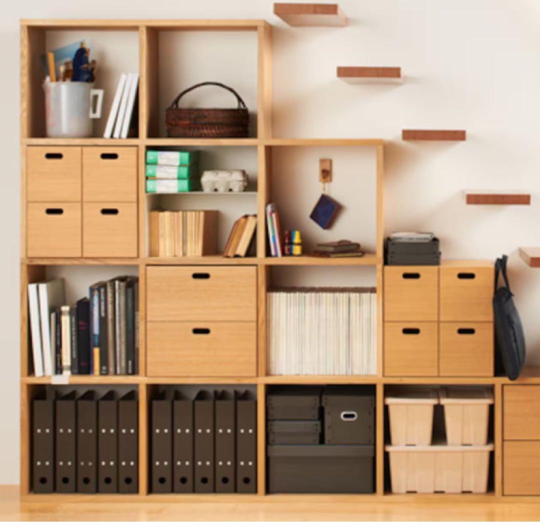 ⭐️超美品⭐️オプション付⭐️無印良品⭐️オーク材⭐️スタッキングシェルフ⭐️３段×２列