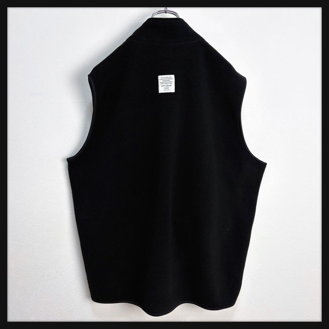 【美品★希少XL】アップルバム ワンポイントロゴ フリースベスト ブラック 即完