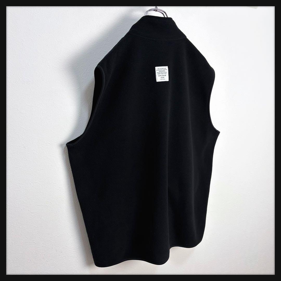 【美品★希少XL】アップルバム ワンポイントロゴ フリースベスト ブラック 即完