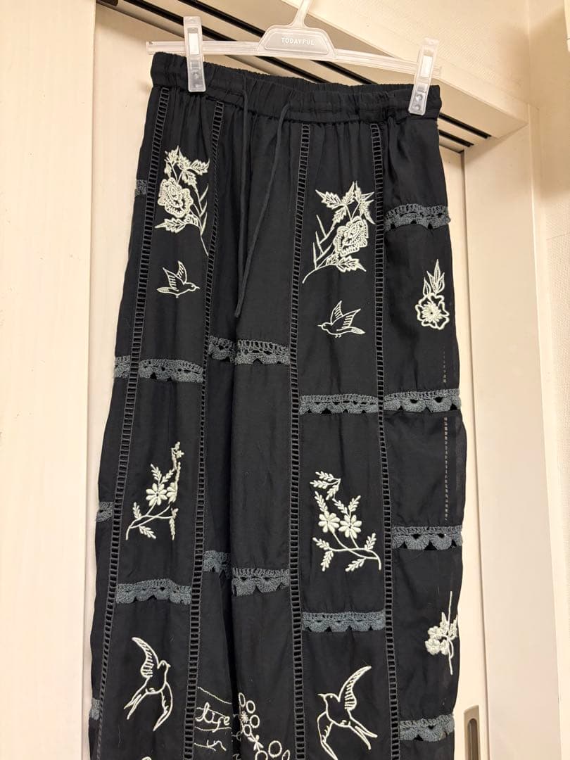 パンツ todayful Embroidery Patchwork Trousers36