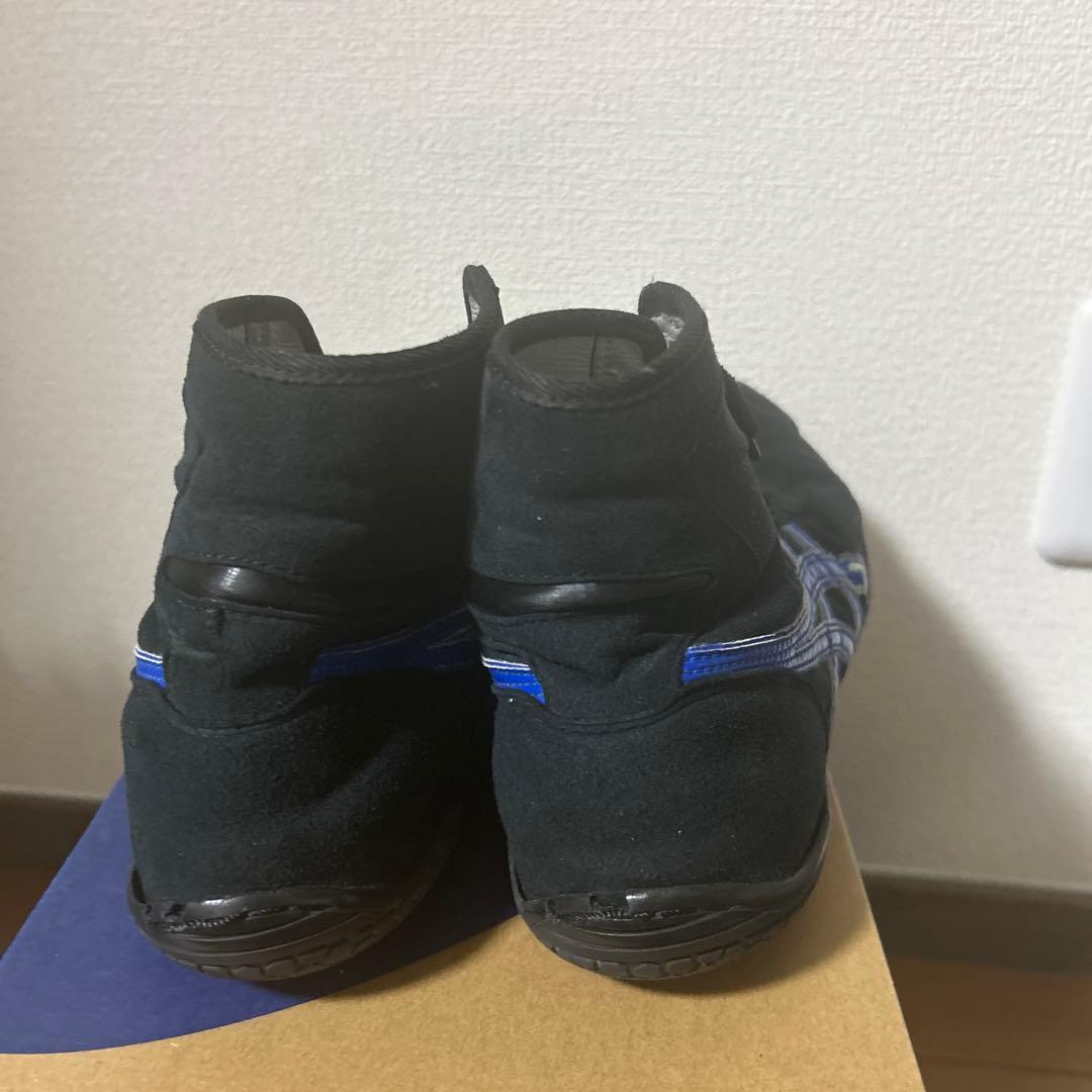asics ボクシングシューズ ブラック/ブルー アシックスシューズ袋