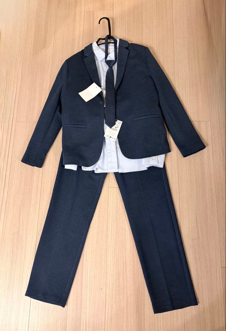 ZARA KIDS ネイビー スーツセット ネクタイ付き152センチ