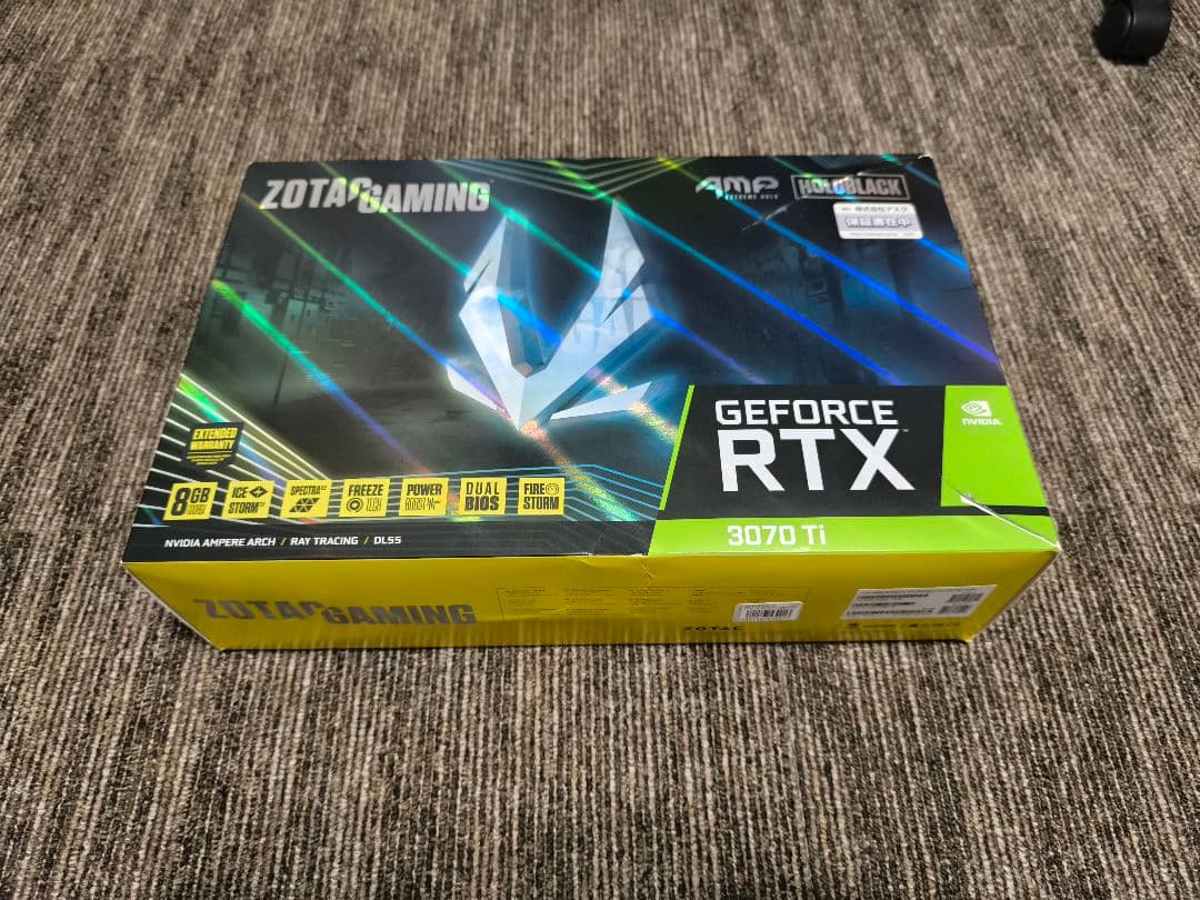 ZOTAC GAMING GeForce RTX 3070 Ti（外箱破れあり）